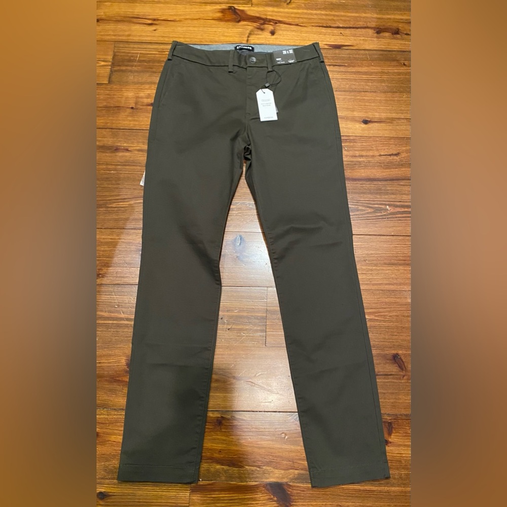 Express Men’s Olive Green Skinny Hyper Stretch Chino NWT